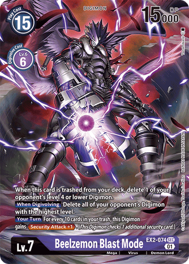 Beelzemon Blast Mode [EX2-074] (Alternate Art) [Digital Hazard] 