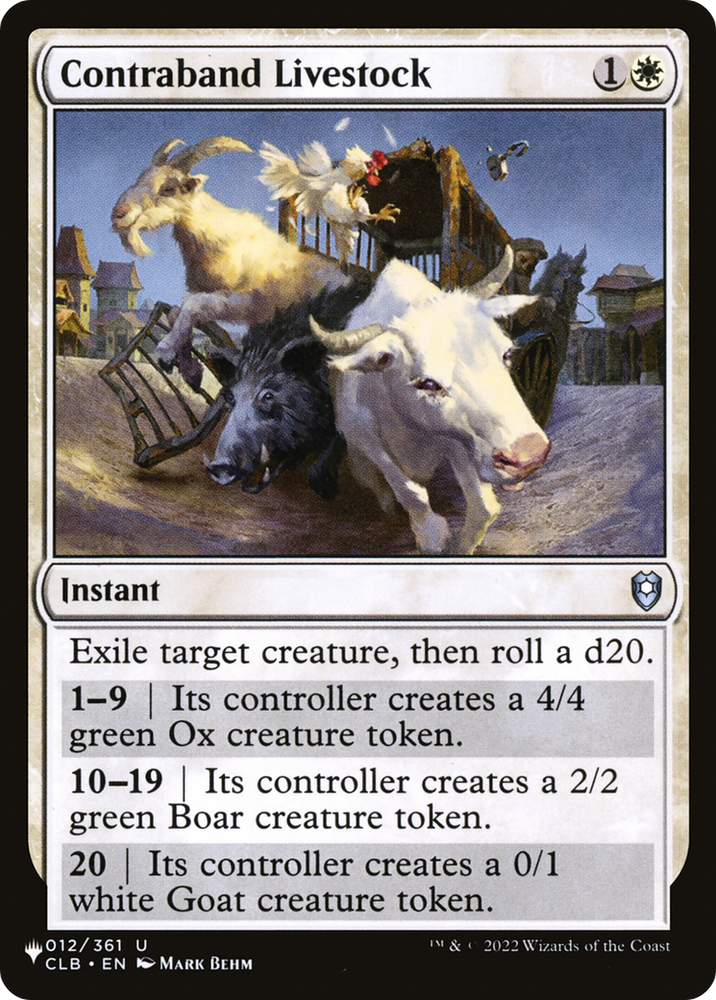 Contraband Livestock [The List Reprints] 