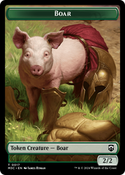 Hydra (Ripple Foil) // Boar Double-Sided Token [Modern Horizons 3 Commander Tokens] 