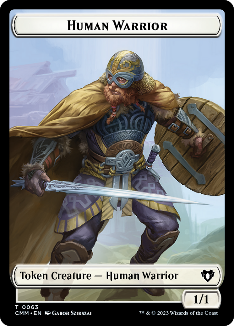 Human Warrior // Zombie Army Double-Sided Token [Commander Masters Tokens] 