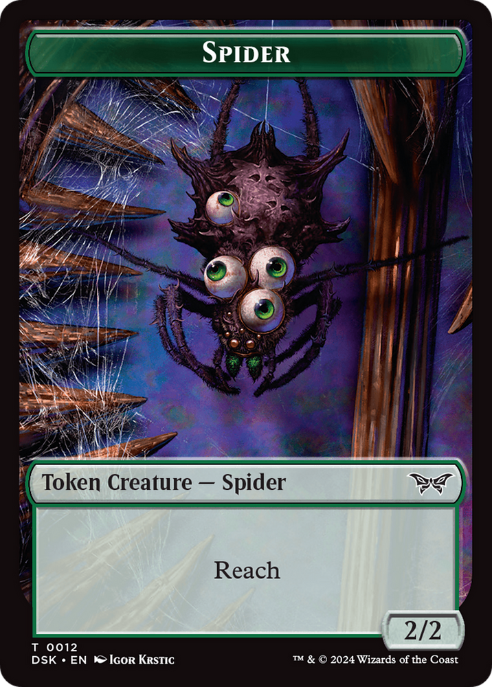 Toy // Spider Double-Sided Token [Duskmourn: House of Horror Tokens] 