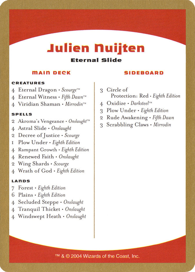 Julien Nuijten Decklist [World Championship Decks 2004] 