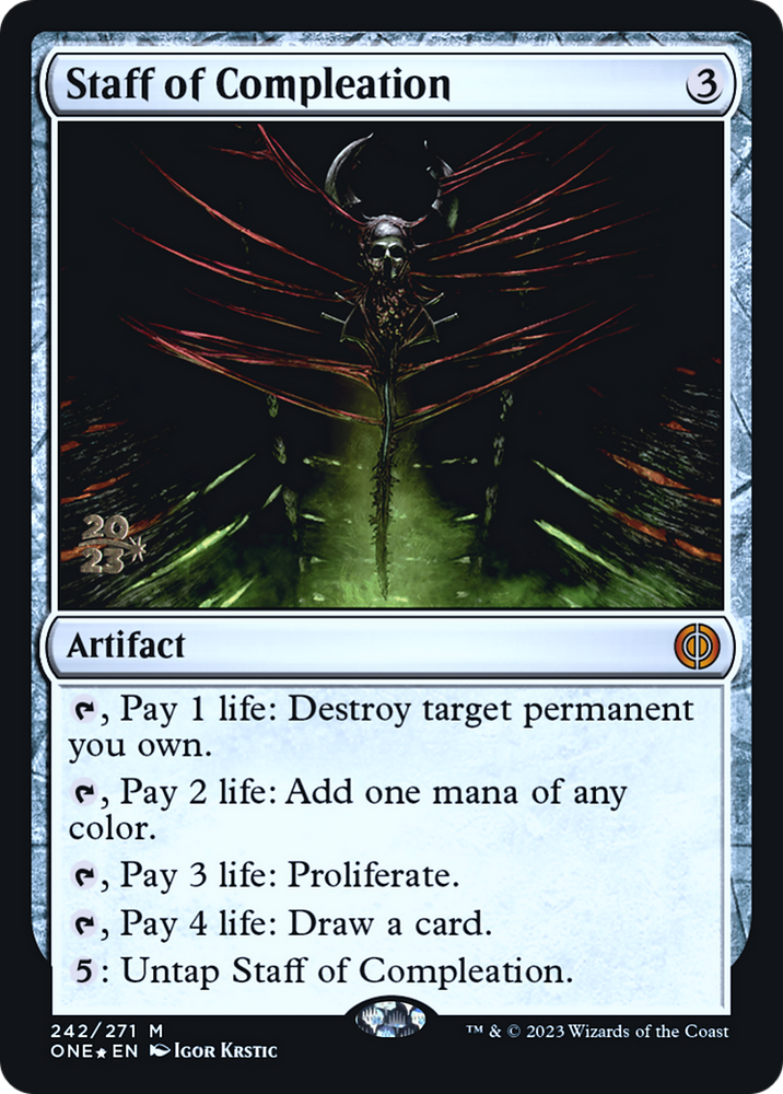Staff of Compleation [Phyrexia: All Will Be One Prerelease Promos] 