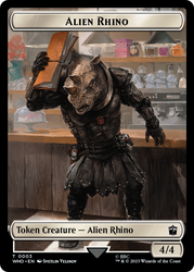 Alien Rhino // Alien Salamander Double-Sided Token [Doctor Who Tokens] 