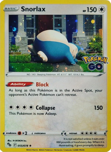 Snorlax (055/078) (Cosmos Holo) [Pokémon GO] 