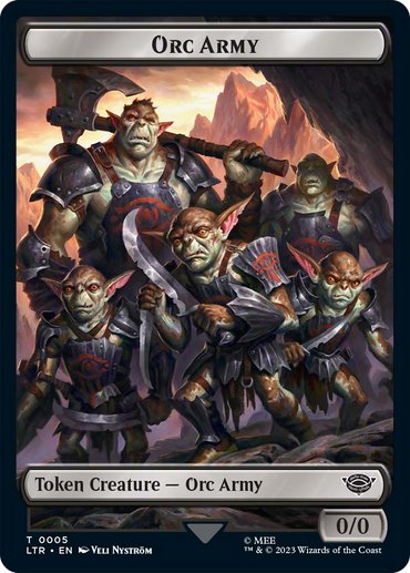 Orc Army (06) // Orc Army (05) Double-Sided Token [The Lord of the Rings: Tales of Middle-Earth Tokens] 