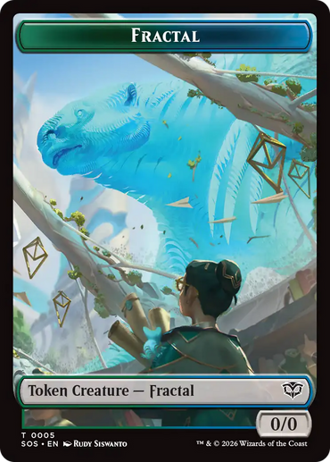 Fractal (0005) // Spirit (0011) Double-Sided Token [Secrets of Strixhaven Tokens]