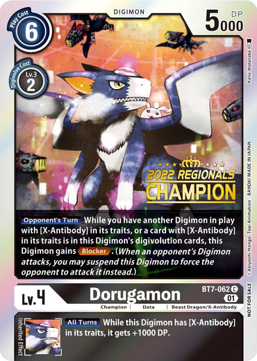 Dorugamon [BT7-062] (2022 Championship Offline Regional) (Online Champion) [Next Adventure Promos] 