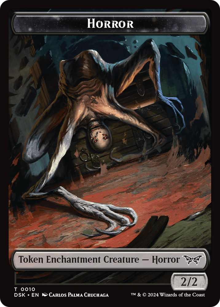 Horror // Glimmer Double-Sided Token [Duskmourn: House of Horror Tokens] 