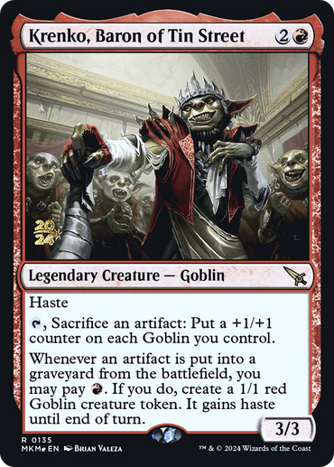 Krenko, Baron of Tin Street [Murders at Karlov Manor Prerelease Promos] 