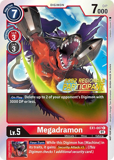 Megadramon [EX1-007] (2022 Championship Online Regional) (Online Participant) [Classic Collection Promos] 