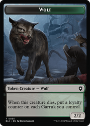 Human Soldier // Wolf (035) Double-Sided Token [Bloomburrow Commander Tokens]