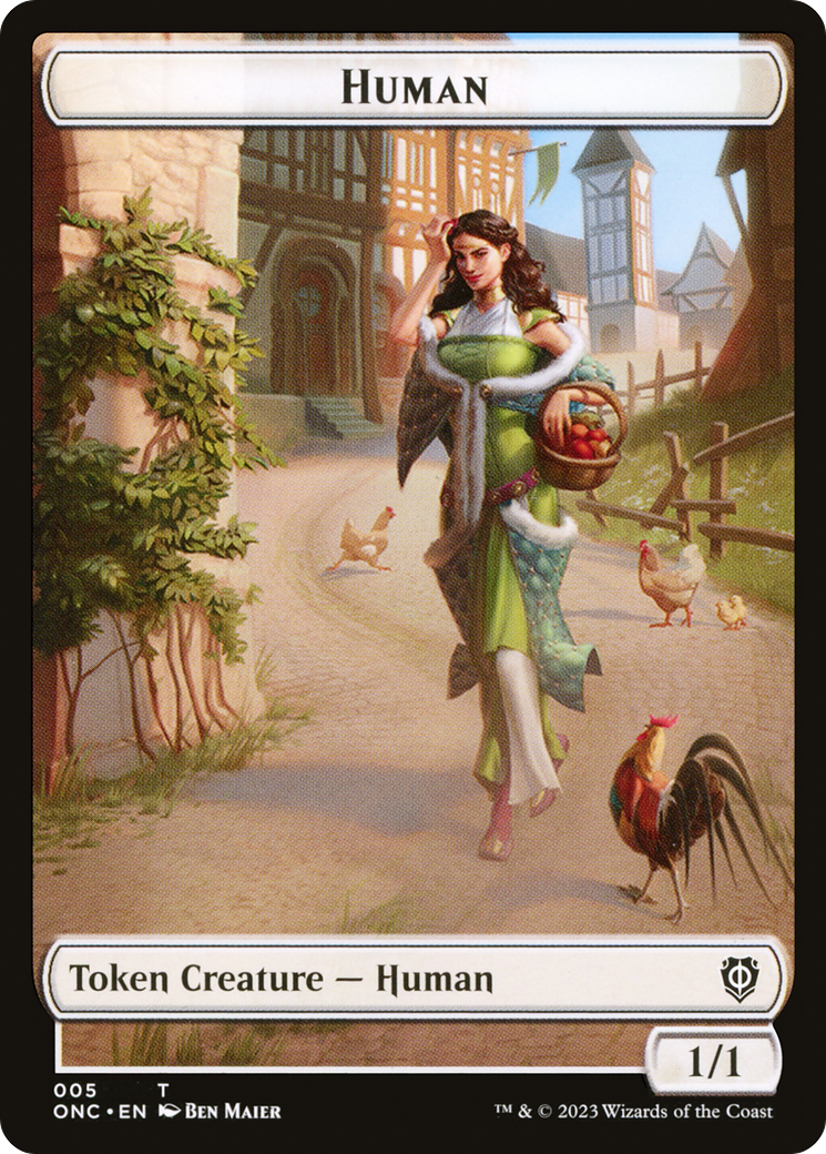 Human // Spirit Double-Sided Token [Phyrexia: All Will Be One Commander Tokens] 