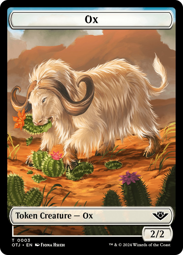 Ox // Plot Double-Sided Token [Outlaws of Thunder Junction Tokens] 