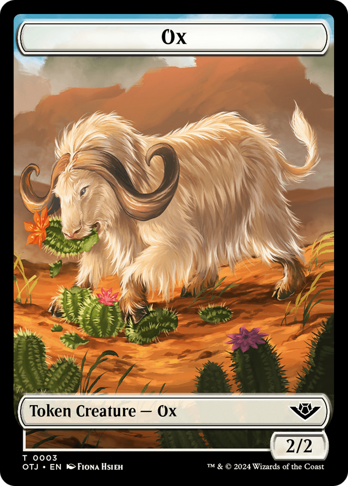 Mercenary // Ox Double-Sided Token [Outlaws of Thunder Junction Tokens]