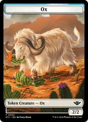 Zombie // Ox Warrior Double-Sided Token [Outlaws of Thunder Junction Commander Tokens] 