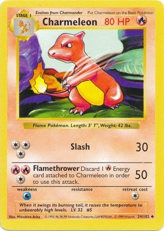 Charmeleon (24/102) [Shadowless Unlimited Base Set] 
