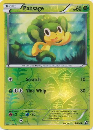 Pansage (7/114) (Energy Holo) [Black &amp; White: Base Set] 