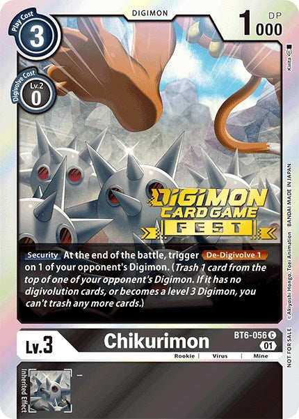 Chikurimon [BT6-056] (Digimon Card Game Fest 2022) [Double Diamond Promos] 