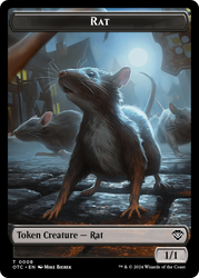 Rat // Blood Double-Sided Token [Outlaws of Thunder Junction Commander Tokens] 