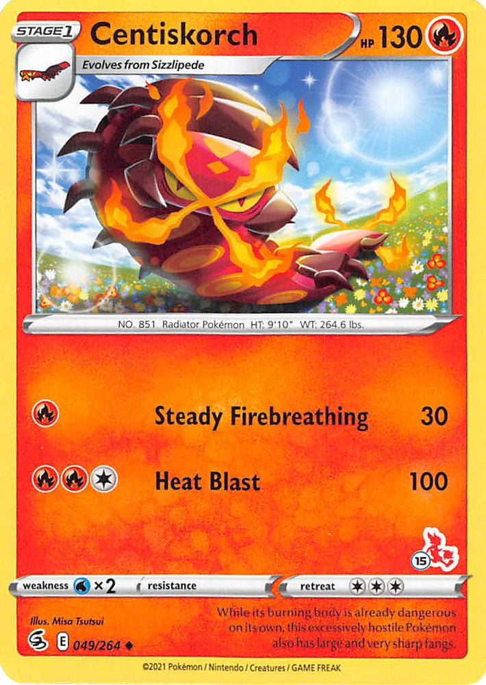 Centiskorch (49/264) (Cinderace Stamp #15) [Battle Academy 2022] 