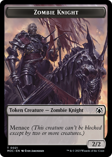 Zombie Knight // Human (6) Double-Sided Token [March of the Machine Commander Tokens] 