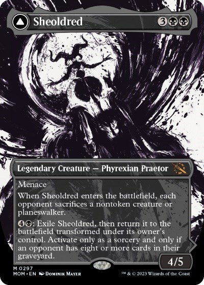 Sheoldred // The True Scriptures (Showcase Planar Booster Fun) [March of the Machine] 