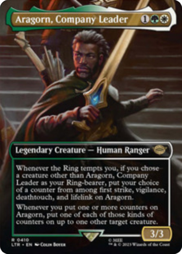 Aragorn, Company Leader (Borderless Alternate Art) [The Lord of the Rings: Tales of Middle-Earth] 