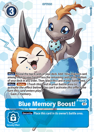 Blue Memory Boost! [P-036] (Box Promotion Pack - Next Adventure) [Promotional Cards] 