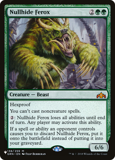 Nullhide Ferox [The List Reprints] 