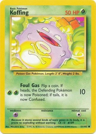 Koffing (51/102) [Base Set Unlimited] 