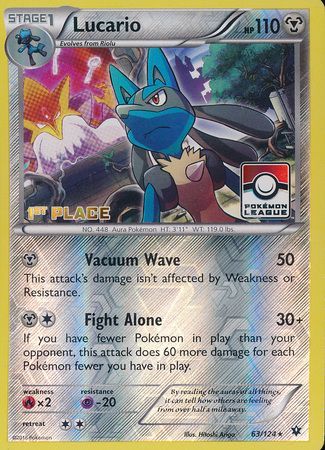 Lucario (63/124) (League Promo 1st Place) [XY: Fates Collide] 