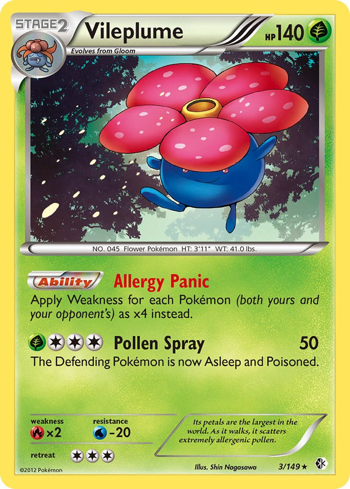 Vileplume (3/149) (Theme Deck Exclusive) [Black &amp; White: Boundaries Crossed] 