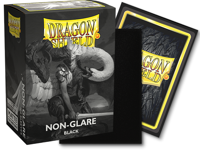 Dragon Shield: Standard 100ct Sleeves - Black (Non-Glare Matte) 