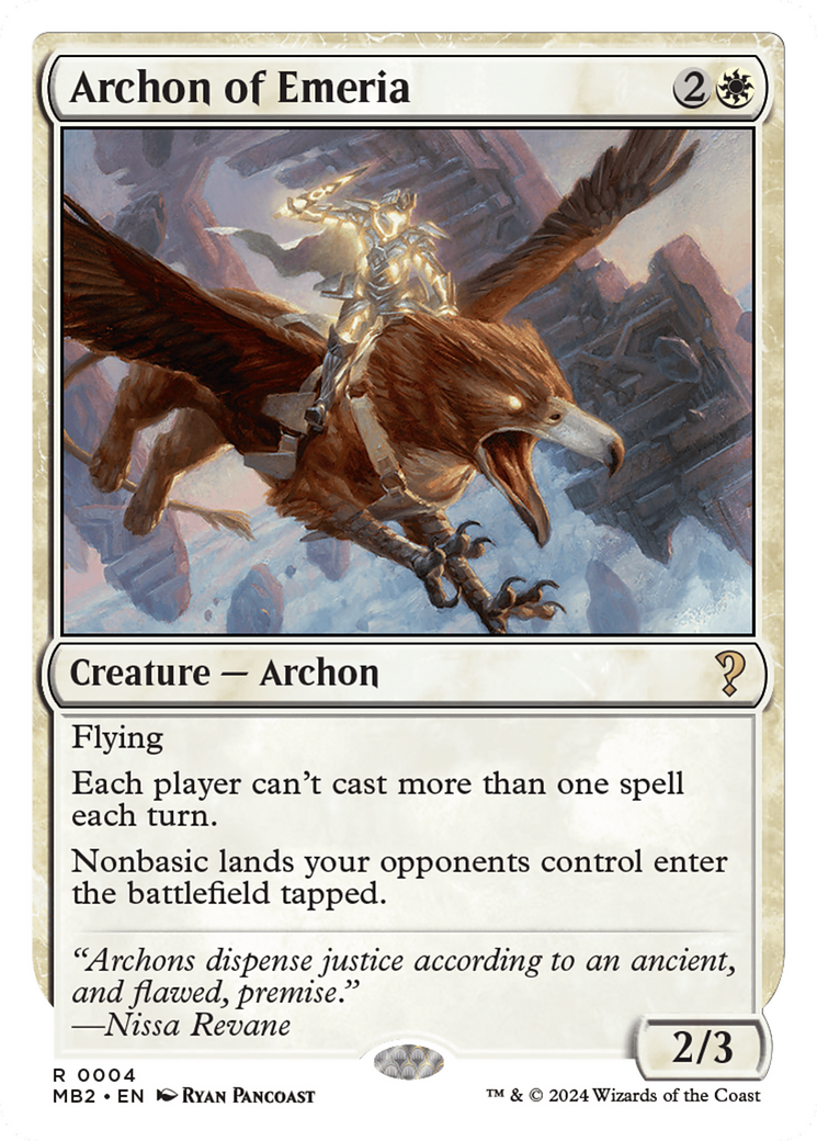 Archon of Emeria (White Border) [Mystery Booster 2] 