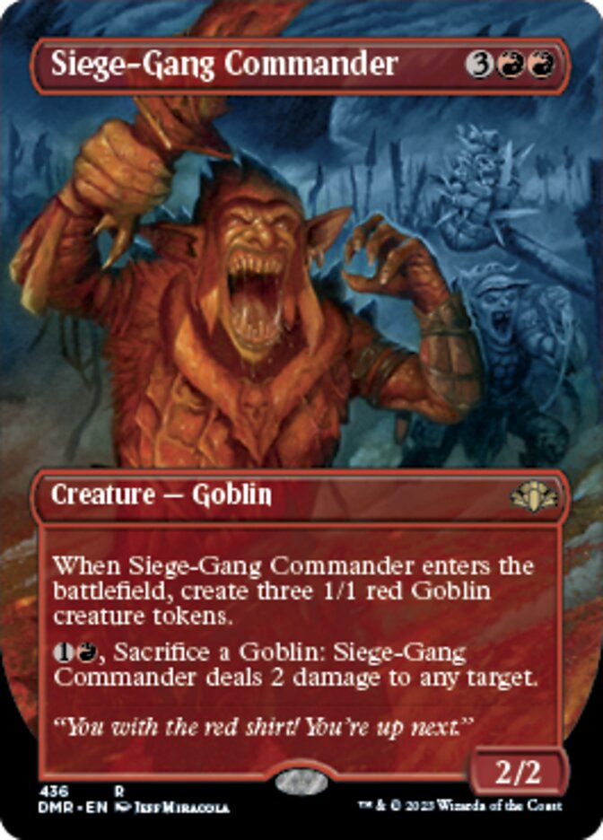 Siege-Gang Commander (Borderless Alternate Art) [Dominaria Remastered] 