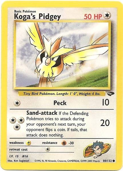 Koga's Pidgey (80/132) [Gym Challenge Unlimited] 
