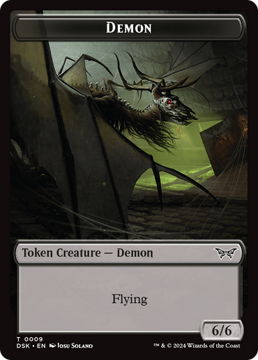 Demon // Manifest Double-Sided Token [Duskmourn: House of Horror Tokens]