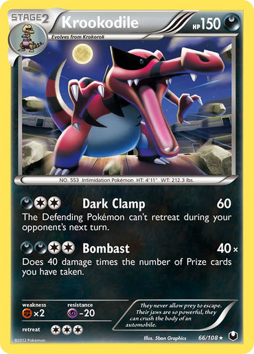 Krookodile (66/108) (Cosmos Holo) (Blister Exclusive) [Black &amp; White: Dark Explorers] 