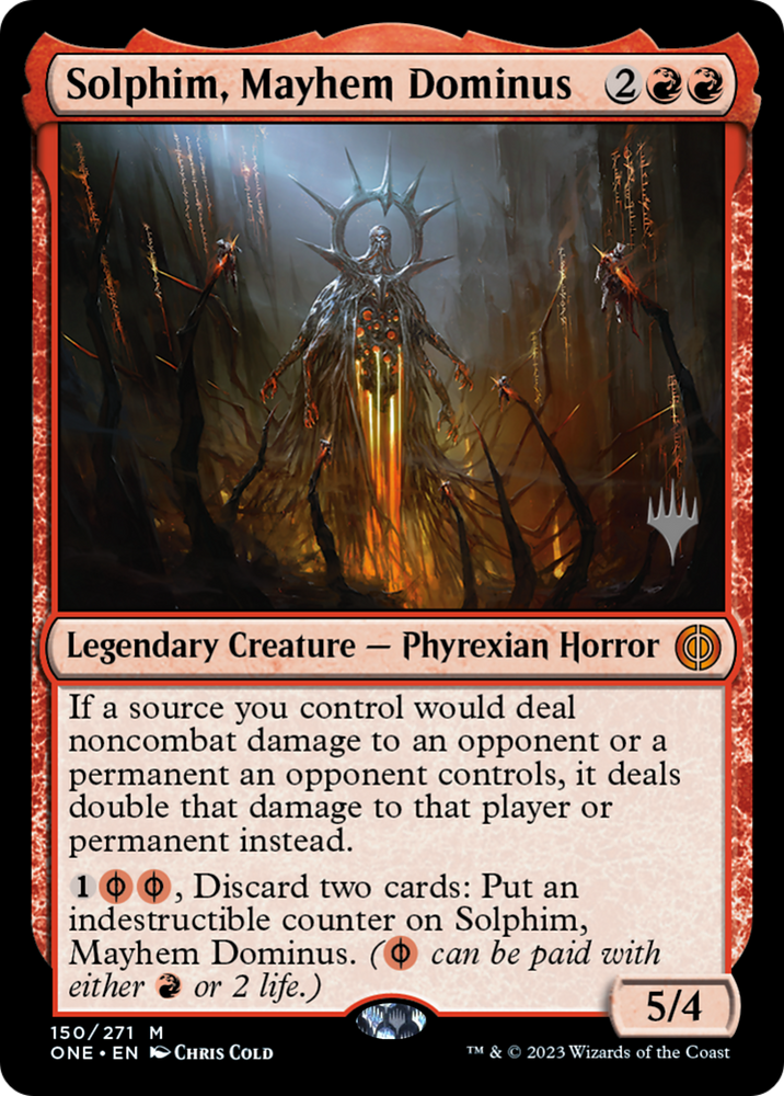 Solphim, Mayhem Dominus (Promo Pack) [Phyrexia: All Will Be One Promos] 