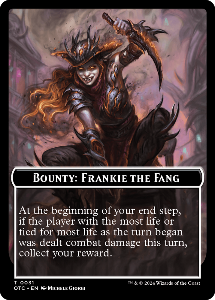 Bounty: Frankie the Fang // Bounty Rules Double-Sided Token [Outlaws of Thunder Junction Commander Tokens] 