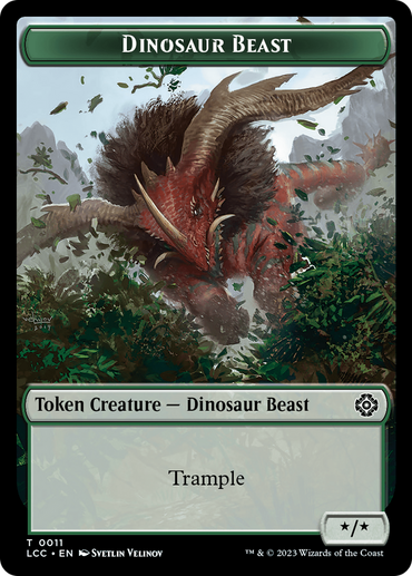 Dinosaur Beast // Dinosaur Double-Sided Token [The Lost Caverns of Ixalan Commander Tokens] 