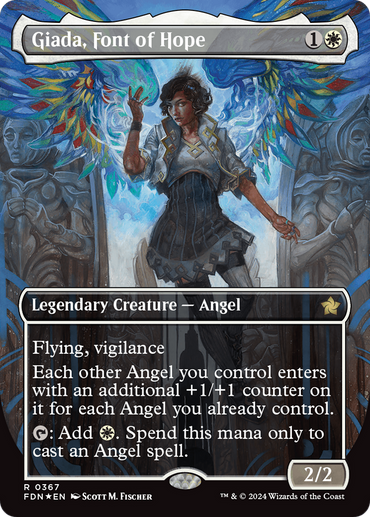 Giada, Font of Hope (Borderless) (Mana Foil) [Foundations] 