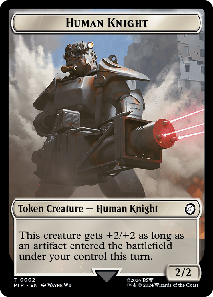 Human Knight // Food (0014) Double-Sided Token [Fallout Tokens] 