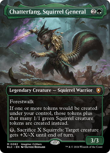 Chatterfang, Squirrel General (Borderless) [Bloomburrow Commander] 