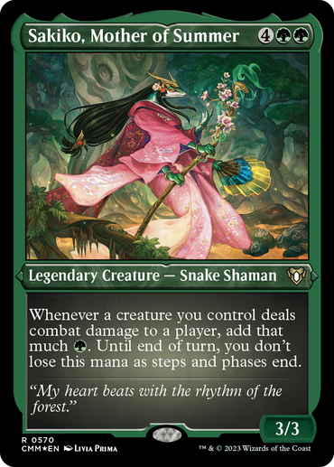 Sakiko, Mother of Summer (Foil Etched) [Commander Masters] 