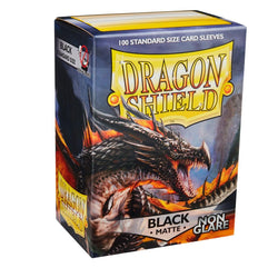 Dragon Shield: Standard 100ct Sleeves - Black (Non-Glare Matte) 