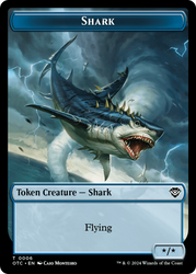 Ape // Shark Double-Sided Token [Outlaws of Thunder Junction Commander Tokens] 