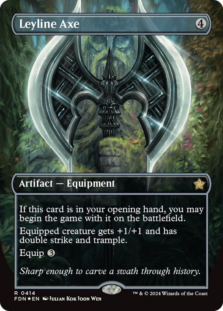 Leyline Ax (Borderless) (Mana Foil) [Foundations] 