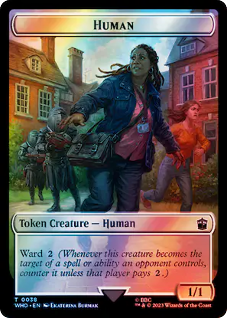 Human (0038) // Mutant Double-Sided Token (Surge Foil) [Doctor Who Tokens] 